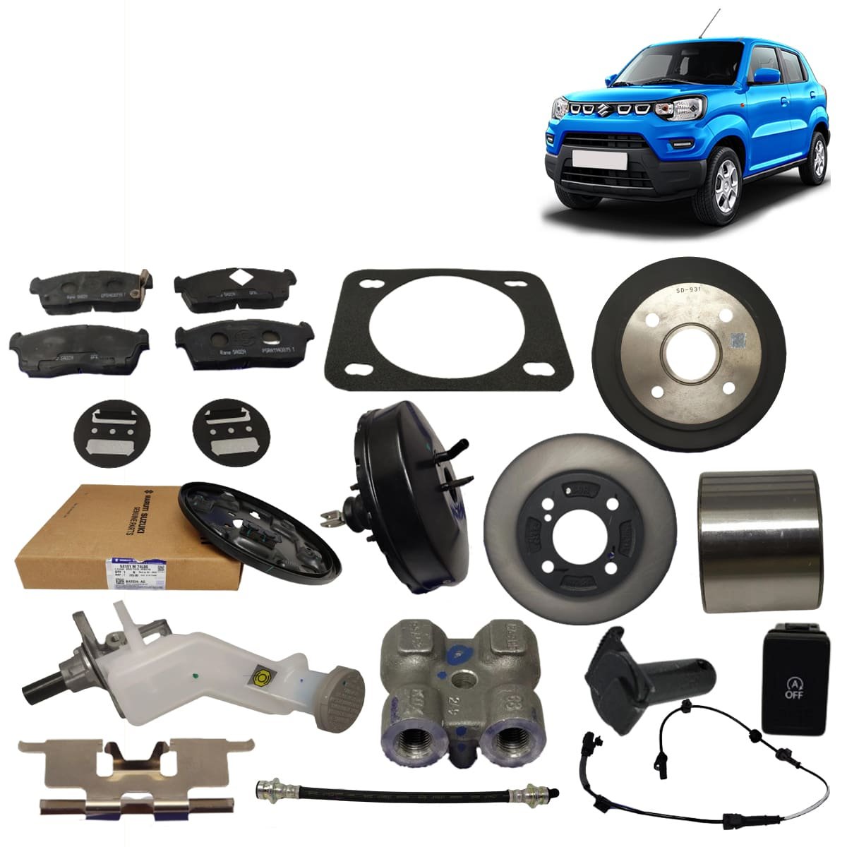 Suzuki S-Presso New Car Parts Brake Pad Booster Cable Disc Caliper Hose Pipe Drum Brake Wheel Brake Cylinder Sensor
